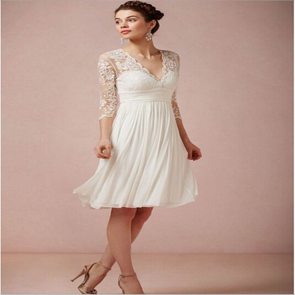 2017 new short evening dresses with sleeves elegant white v-neck bride gown ball prom party pageant graduation formal dress, Black;red
2017 new short evening dresses with sleeves elegant white v-neck bride gown ball prom party pageant graduation formal dress, Black;red