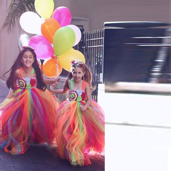 multicolour spaghetti layers tulle flower girls dress hand woven flower long colorful rainbow dresses for girl customized pageant gowns, White;blue
multicolour spaghetti layers tulle flower girls dress hand woven flower long colorful rainbow dresses for girl customized pageant gowns, White;blue
