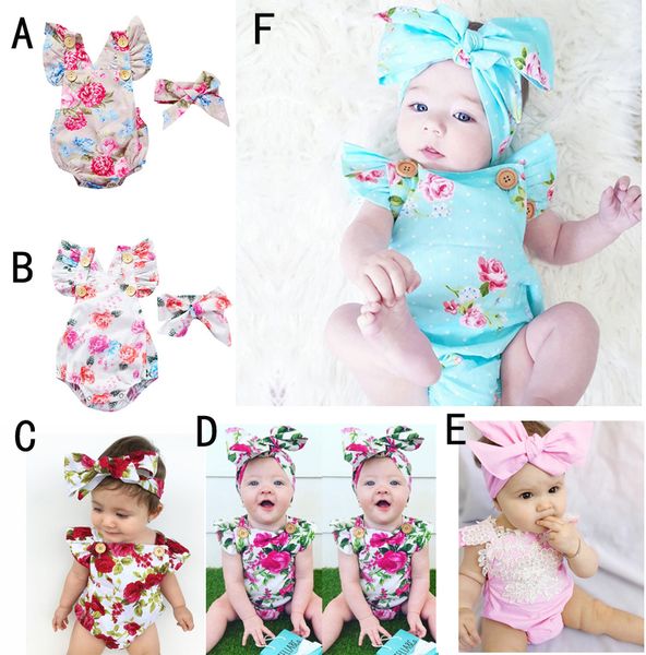 6 styles infants baby girl floral rompers bodysuit with headbands ruffles sleeve 2pcs set buttons 2017 summer ins romper suits dhl, Blue
6 styles infants baby girl floral rompers bodysuit with headbands ruffles sleeve 2pcs set buttons 2017 summer ins romper suits dhl, Blue