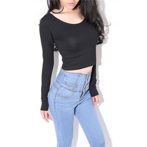 wholesale-fashion cut-out crooped wholesale long womens clubwear cropped drop sleeve shipping t-shirt ssloa, Black
wholesale-fashion cut-out crooped wholesale long womens clubwear cropped drop sleeve shipping t-shirt ssloa, Black