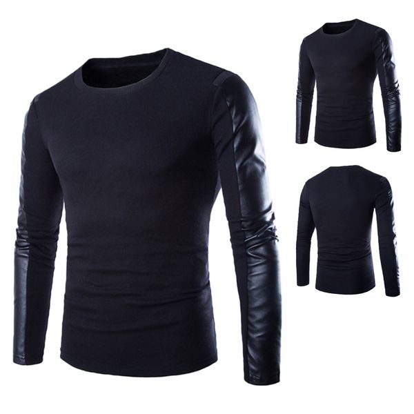 wholesale- brands designer autumn winter mens sweaters patchwork long leather sleeve o neck jumpers pullovers male christmas sweater, White;black
wholesale- brands designer autumn winter mens sweaters patchwork long leather sleeve o neck jumpers pullovers male christmas sweater, White;black