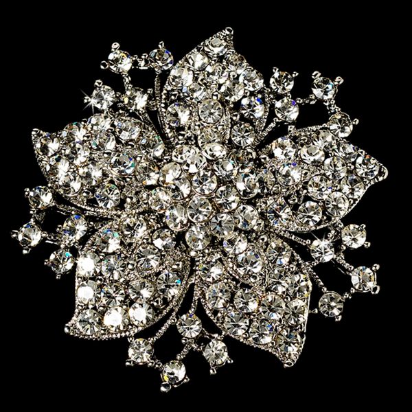vintage-rhodium silver plated clear rhinestone crystal flower wedding invitation pin brooch, Gray
vintage-rhodium silver plated clear rhinestone crystal flower wedding invitation pin brooch, Gray