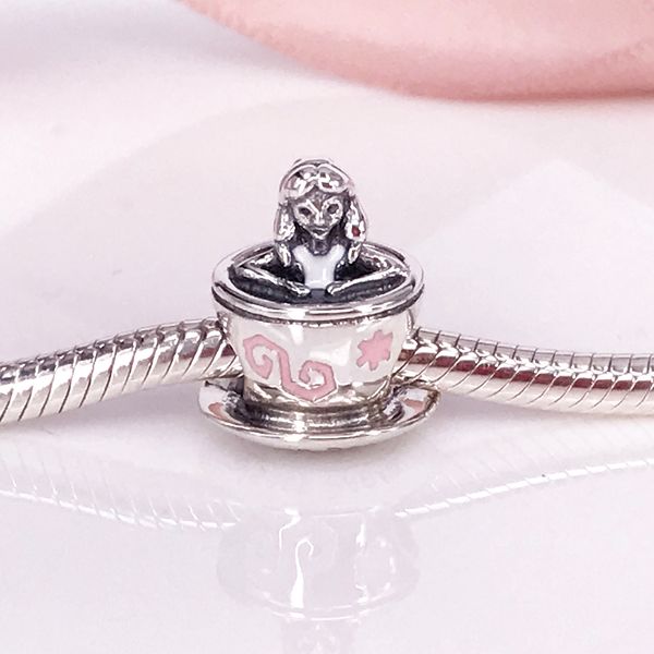 authentic 925 sterling silver alice in wonderland teacup fantasyland charm fit diy pandora bracelet and necklace, Black 
authentic 925 sterling silver alice in wonderland teacup fantasyland charm fit diy pandora bracelet and necklace, Black