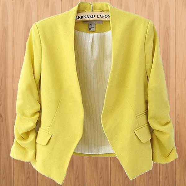 women stylish korean candy color slim short casual suit jacket blazer coat fashion, White;black
women stylish korean candy color slim short casual suit jacket blazer coat fashion, White;black