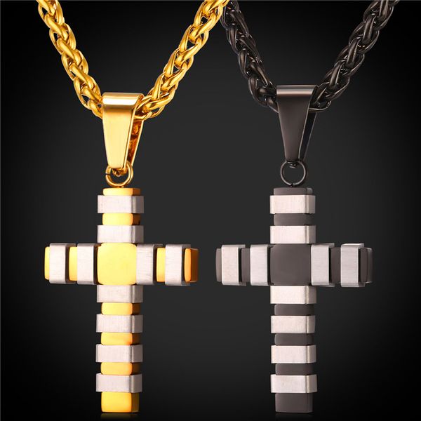 two-tone gold cross necklace pendant 18k real gold plated stainless steel cross jewelry for men, Silver
two-tone gold cross necklace pendant 18k real gold plated stainless steel cross jewelry for men, Silver