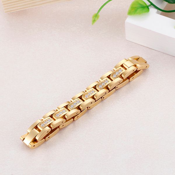 kb79420-k 20cm (8.05 inch) 12mm stainless steel zircon crystals link chain bracelet gold women birthday gifts, Black
kb79420-k 20cm (8.05 inch) 12mm stainless steel zircon crystals link chain bracelet gold women birthday gifts, Black