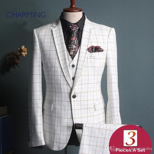 mens white suit three piece suit plaid texture fabric wedding suits formal suits for men full suit, Black;gray
mens white suit three piece suit plaid texture fabric wedding suits formal suits for men full suit, Black;gray