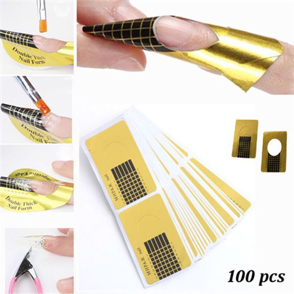 wholesale- 100pcs golden horseshoe shape nail forms nail art sculpting acrylic uv gel tips extending nail tools, Black
wholesale- 100pcs golden horseshoe shape nail forms nail art sculpting acrylic uv gel tips extending nail tools, Black