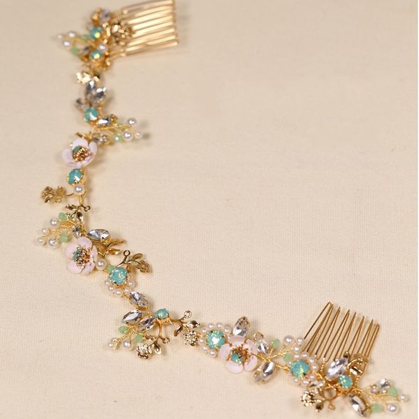 beijia New Design Gold Leaf Flower Long Hair Comb Bridal Headband Vintage Wedding Hair Vine Accessories Women Jewelry Handmade
beijia New Design Gold Leaf Flower Long Hair Comb Bridal Headband Vintage Wedding Hair Vine Accessories Women Jewelry Handmade