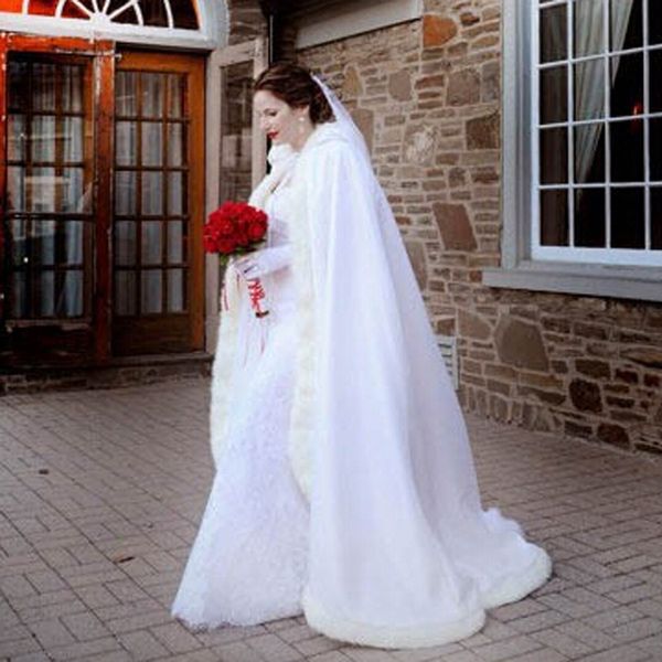 new winter bridal cape faux fur floor length hooded perfect for winter wedding bridal cloaks, White
new winter bridal cape faux fur floor length hooded perfect for winter wedding bridal cloaks, White