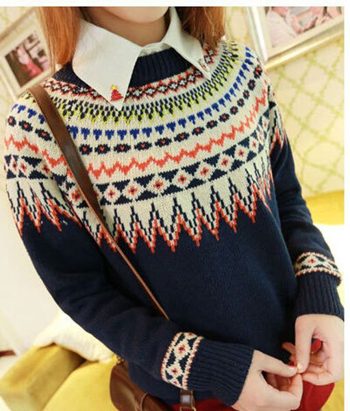 wholesale- 2016 new loose knitted women sweater o-neck vintage print casual slim ladies cashmere sweater pullover spring winter, White;black
wholesale- 2016 new loose knitted women sweater o-neck vintage print casual slim ladies cashmere sweater pullover spring winter, White;black
