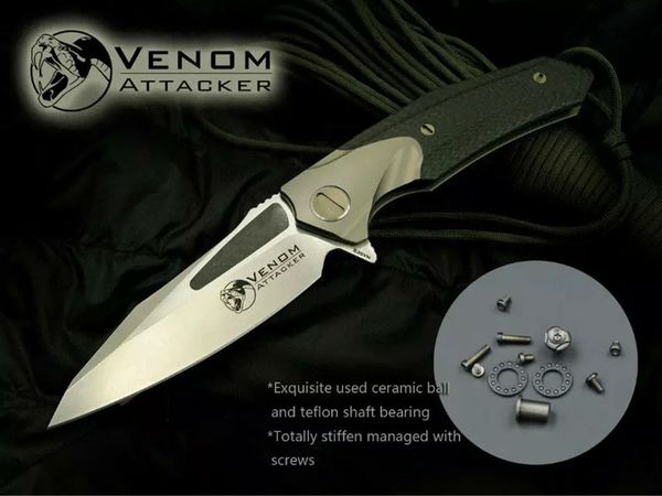 kevin john venom attachker knife flipper folder knife m390 blade ti carbon fiber handle outdoor knives camping tools with leather sheath
kevin john venom attachker knife flipper folder knife m390 blade ti carbon fiber handle outdoor knives camping tools with leather sheath