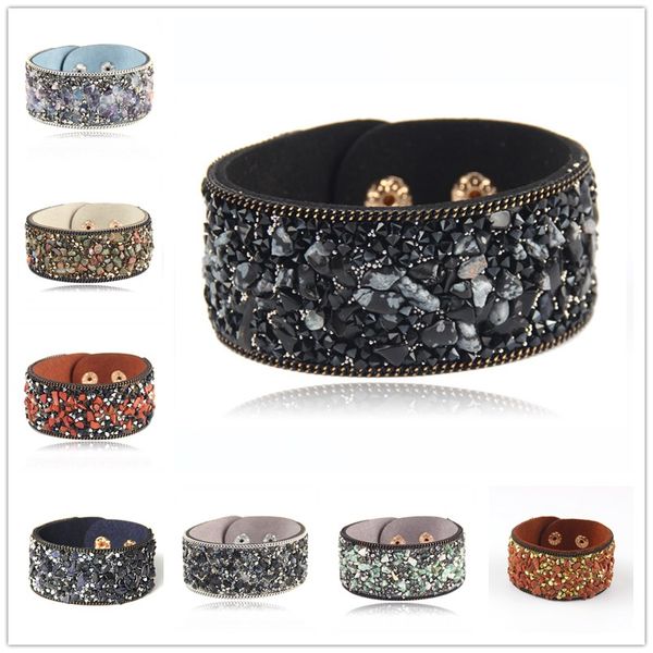 fashion women jewelry leather irregular gemstone natural crystal stone gravel multicolor statement bracelet bracelets, Golden;silver
fashion women jewelry leather irregular gemstone natural crystal stone gravel multicolor statement bracelet bracelets, Golden;silver