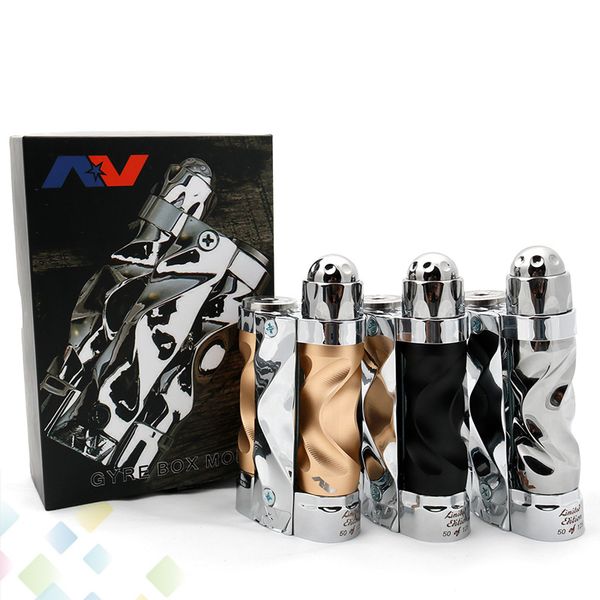 Newest AV Gyre Box Mod Limited Edition Fast Twist Style Gyre Tubes Hybrid Connection Competition Mech Box Mod DHL Free
Newest AV Gyre Box Mod Limited Edition Fast Twist Style Gyre Tubes Hybrid Connection Competition Mech Box Mod DHL Free