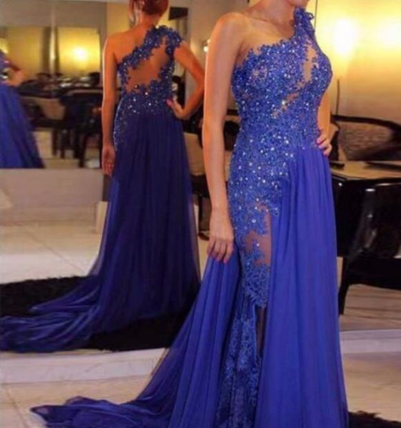 royal blue evening dresses 2017 floor length chiffon see through one shoulder appliqued lace party prom gown plus size vestidos noite, Black
royal blue evening dresses 2017 floor length chiffon see through one shoulder appliqued lace party prom gown plus size vestidos noite, Black