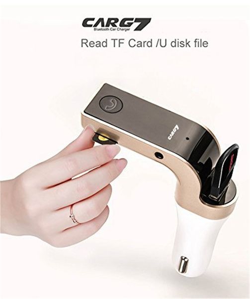 G7 Smartphone Bluetooth car kit MP3 Radio Player FM Transmitter Modulator 2.1A Car Charger Wireless Kit Support Hands-free Micro SD TF Card