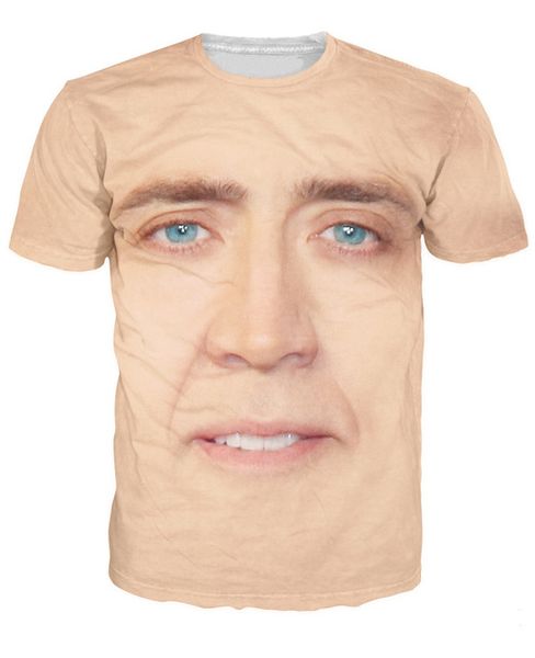 the giant blown up face of nicolas cage t-shirt national treasure 3d print t shirt women men summer style tees, White
the giant blown up face of nicolas cage t-shirt national treasure 3d print t shirt women men summer style tees, White