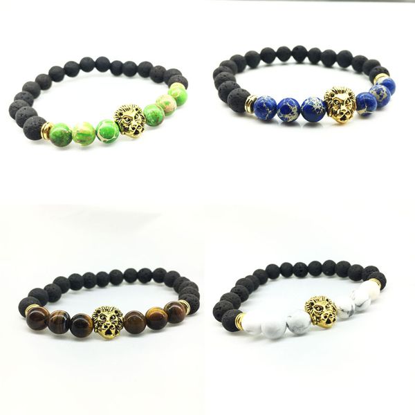 new fashion mens bracelets jewelry natural stone beads gold silver lion head bracelets party gift, Golden;silver
new fashion mens bracelets jewelry natural stone beads gold silver lion head bracelets party gift, Golden;silver