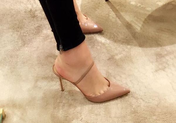 2017 new spring and autumn paint nude heels with fine pointed shoes with a shallow mouth shoes, Black
2017 new spring and autumn paint nude heels with fine pointed shoes with a shallow mouth shoes, Black