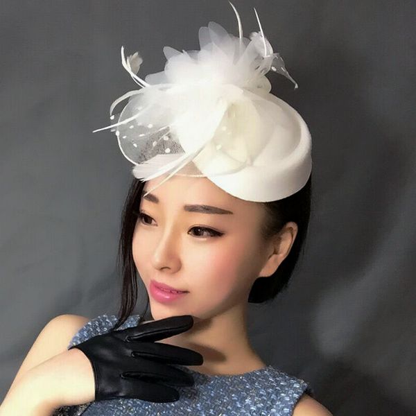 black bird cage net wedding bridal fascinator hats face veil ivory black flower for party accessory, White
black bird cage net wedding bridal fascinator hats face veil ivory black flower for party accessory, White