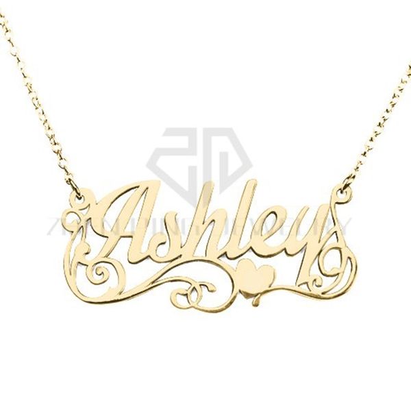 Stainless Steel Gift Personal Silver Lots of Love Name Necklace Customized Personalized Nameplate Pendant Name Necklace