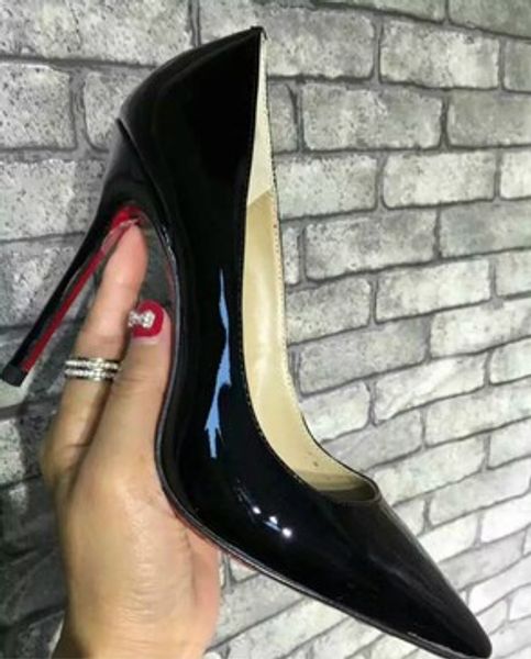 original box classic women high heels patent leather pointy toe dress shoes shallow mouth red sole wedding shoes, Black
original box classic women high heels patent leather pointy toe dress shoes shallow mouth red sole wedding shoes, Black