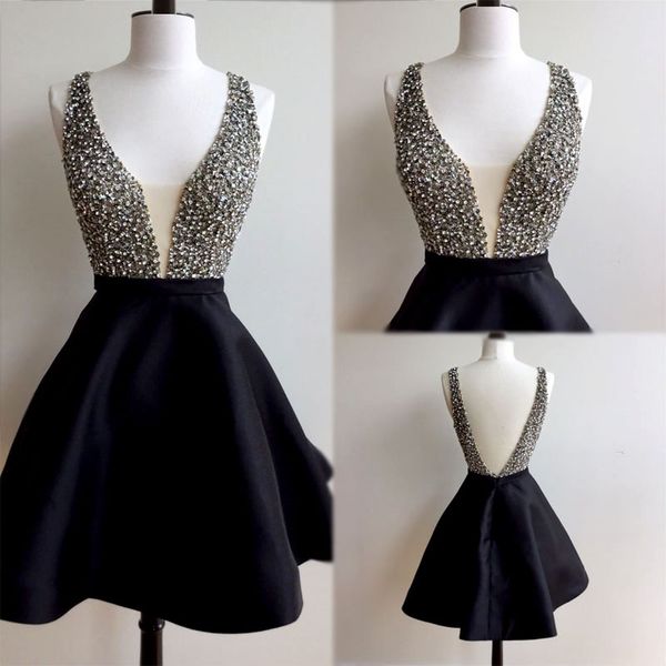 short black cocktail dresses backless deep v neck diamonds new style modern short prom dress girls party gowns custom size
short black cocktail dresses backless deep v neck diamonds new style modern short prom dress girls party gowns custom size