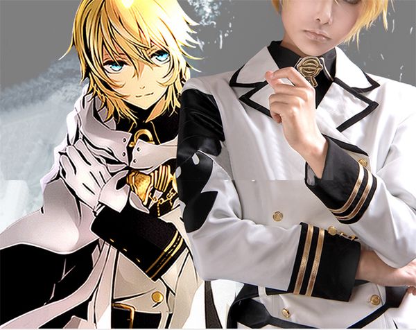Anime Seraph of the end Vampire Mikaela Hyakuya Cosplay White uniform