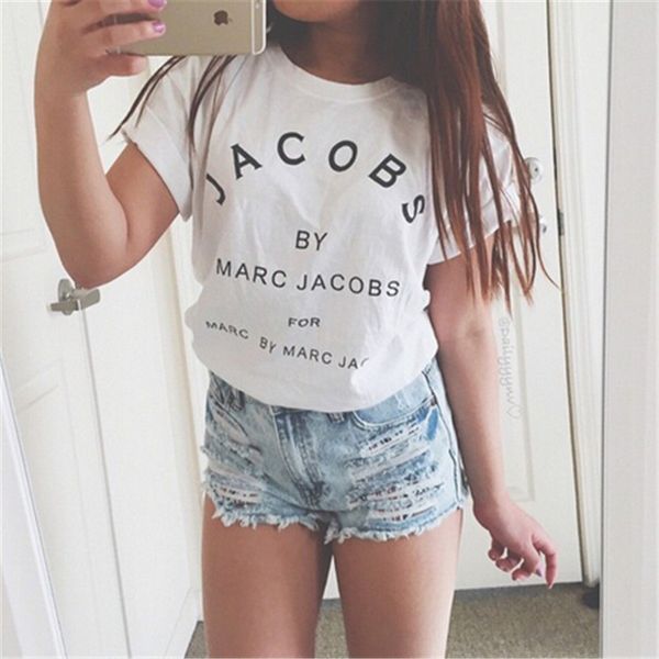 Wholesale- Brand New Fashion JACOBS Women T Shirts Casual Cotton Short Sleeve Tops Tees T-shirts Letters printing Camisetas Mujer
Wholesale- Brand New Fashion JACOBS Women T Shirts Casual Cotton Short Sleeve Tops Tees T-shirts Letters printing Camisetas Mujer