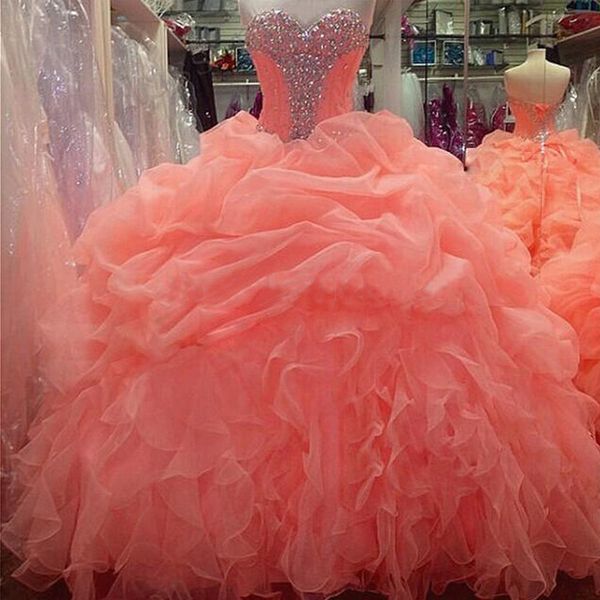 coral quinceanera dresses 2017 vestidos de 15 sweet 16 anos sweetheart beaded organza cascading ruffles ball gown prom dresses, Blue;red
coral quinceanera dresses 2017 vestidos de 15 sweet 16 anos sweetheart beaded organza cascading ruffles ball gown prom dresses, Blue;red