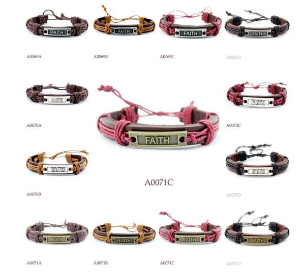 12pcs/lot faith hand woven cowhide bracelet genuine leather bracelet beads men's bracelet alloy punk charm bracelets 2017, Golden;silver
12pcs/lot faith hand woven cowhide bracelet genuine leather bracelet beads men's bracelet alloy punk charm bracelets 2017, Golden;silver