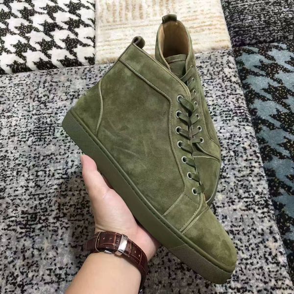 New men women high green uede red bottom ca ual hoe fa hion gentleman de igner lace up neaker ize 36 46, Black
New men women high green uede red bottom ca ual hoe fa hion gentleman de igner lace up neaker ize 36 46, Black