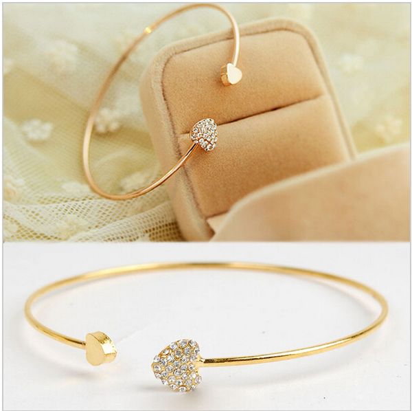 Wholesale-wholesale New heart crystal love opening gold plated bracelet crystal bracelets bangles for women
Wholesale-wholesale New heart crystal love opening gold plated bracelet crystal bracelets bangles for women