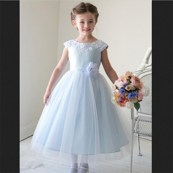 brand new flower girl dresses with flower sashes party pageant communion dress for wedding little girls kids/children dress, White;blue
brand new flower girl dresses with flower sashes party pageant communion dress for wedding little girls kids/children dress, White;blue