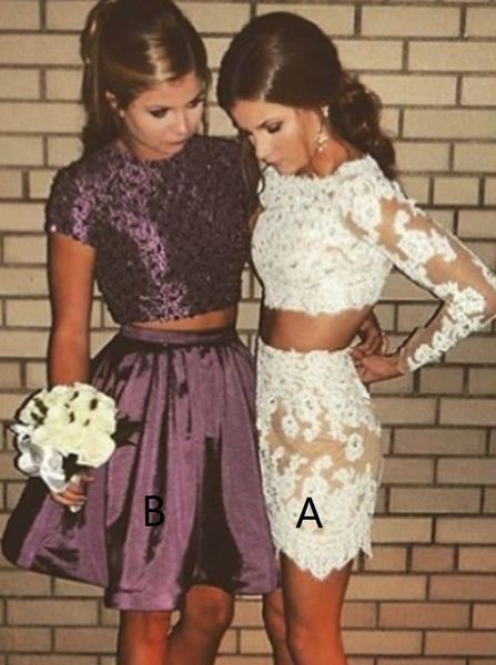 2018 purple two pieces beaded homecoming dresses sheath bateau long sleeves prom dress with appliques prom party gowns, Blue;pink
2018 purple two pieces beaded homecoming dresses sheath bateau long sleeves prom dress with appliques prom party gowns, Blue;pink