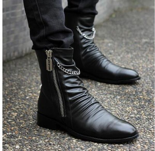 2017 new high help men leather boots england retro men boots martin cowboy boots leisure leather shoes zipper, Black
2017 new high help men leather boots england retro men boots martin cowboy boots leisure leather shoes zipper, Black