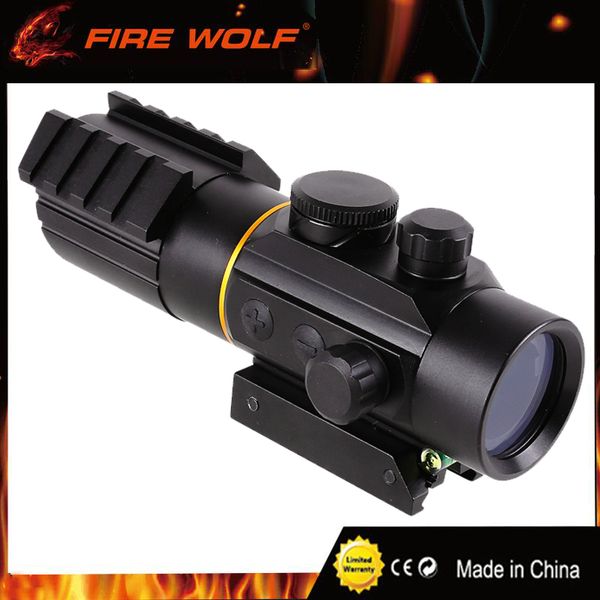 

FIRE WOLF Tactical optics riflescope 3X42 Red Green Dot Sight Scope Fit Picatinny Rail Mount 11 20mm Hunting Rifle Scopes