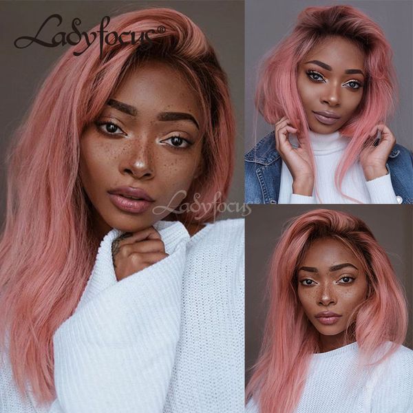 pink wig preplucked full lace human hair wigs ombre pink lace front wig 130% density dark roots with baby hair for black women, Black;brown
pink wig preplucked full lace human hair wigs ombre pink lace front wig 130% density dark roots with baby hair for black women, Black;brown