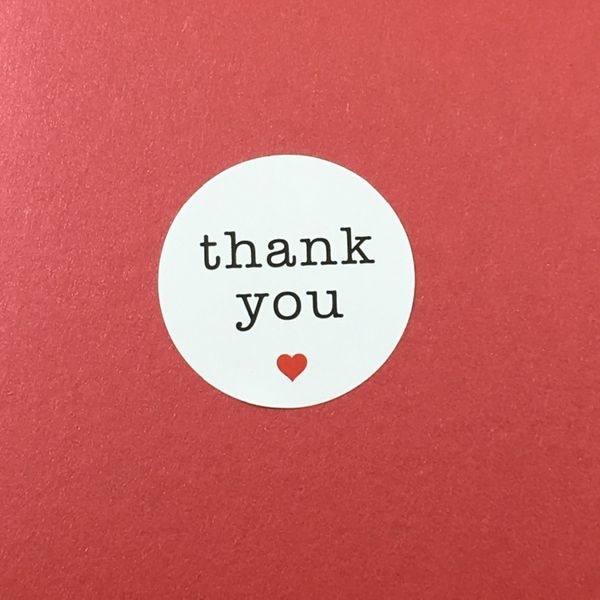 

wholesale-600pcs/lot "thank you" within red heart for kids home label stickers seal on lapgift/ wedding label/jewelry
