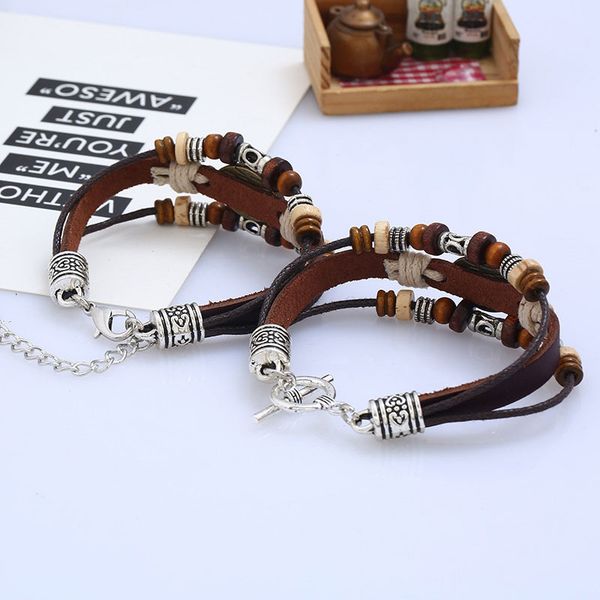 new vivid evil eye leather bracelets multilayer handmade beads charm adjustable friendship bracelet for men women jewelry, Golden;silver
new vivid evil eye leather bracelets multilayer handmade beads charm adjustable friendship bracelet for men women jewelry, Golden;silver
