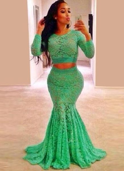 mint green lace long sleeve prom dresses plus size for 2020 mermaid women prom 2 piece dress ing, Black
mint green lace long sleeve prom dresses plus size for 2020 mermaid women prom 2 piece dress ing, Black