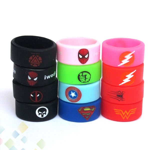 Vape Band Rubber Silicon Ring Spiderman Iron Man Punisher Captain America ect 12pcs LOGO fit Atomizers Mod Tank E Cig DHL Free
Vape Band Rubber Silicon Ring Spiderman Iron Man Punisher Captain America ect 12pcs LOGO fit Atomizers Mod Tank E Cig DHL Free