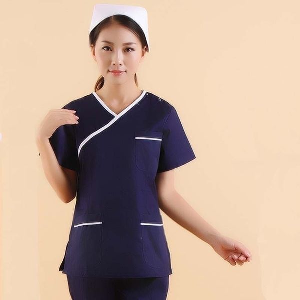 women hosptial nursing doctor short sleeve scrubs soft mock wrap v-neck nurse overalls women nursing work clothes, Black;white
women hosptial nursing doctor short sleeve scrubs soft mock wrap v-neck nurse overalls women nursing work clothes, Black;white