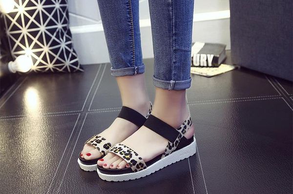 naivety 2017 women sandals aged pu leather elastic band gladiator flat sandal lady sandals wedges shoes, Black