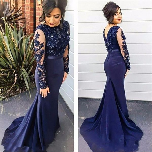 women evening gowns vestidos de noite para a festa 2019 open back dark blue satin mermaid dress long sleeve prom dresses, Black;red
women evening gowns vestidos de noite para a festa 2019 open back dark blue satin mermaid dress long sleeve prom dresses, Black;red