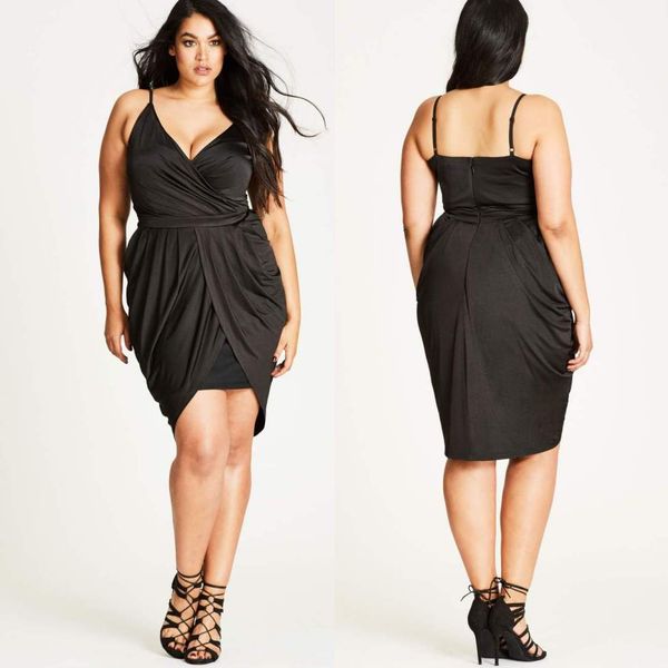 black plus size party dresses v-neck pleated short prom dress sheath knee length sleeveless evening gowns
black plus size party dresses v-neck pleated short prom dress sheath knee length sleeveless evening gowns