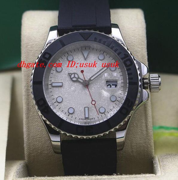 luxury wristwatches 116622 40mm steel bezel white dial black rubber bracelet automatic mechanical men's watches new arrival, Slivery;brown
luxury wristwatches 116622 40mm steel bezel white dial black rubber bracelet automatic mechanical men's watches new arrival, Slivery;brown