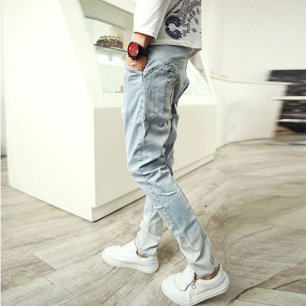 wholesale- fashion men's harem pants hip hop baggy loose fit denim drop crotch vintage washed retro trousers for hipster, Blue
wholesale- fashion men's harem pants hip hop baggy loose fit denim drop crotch vintage washed retro trousers for hipster, Blue