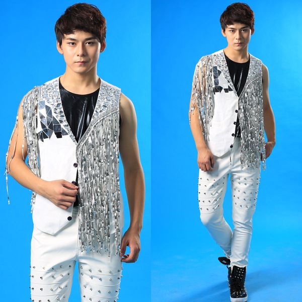 wholesale- show male costume vest singer singer bar costume 2021 dancer nightclub color hip stage for dj performance star hop sequined llle, Black
wholesale- show male costume vest singer singer bar costume 2021 dancer nightclub color hip stage for dj performance star hop sequined llle, Black