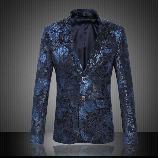 wholesale- mens royal blue flower blazer slim fitted prom blazers men two button suit jacket stage costumes for singers business blazer men, White;black
wholesale- mens royal blue flower blazer slim fitted prom blazers men two button suit jacket stage costumes for singers business blazer men, White;black